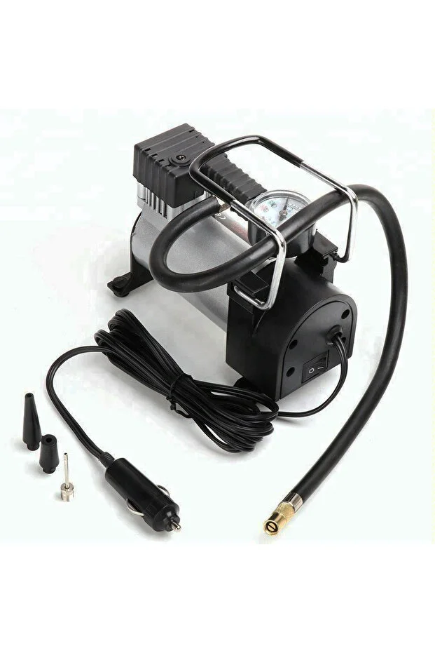 Taşınabilir Mini Kompresör 12V 120W - Araç Çakmak Girişli Lastik Şişirme Pompası (100 PSI)